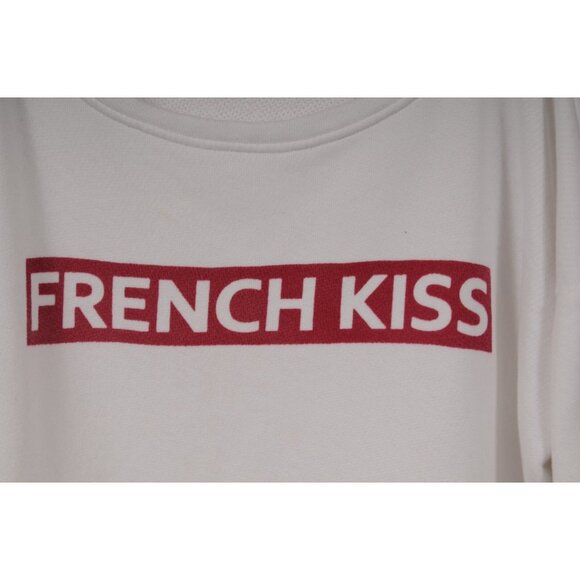 ba&sh Womens French Kiss Sweatshirt Medium US 2 White Side Zip Pullover Long - Picture 3 of 9